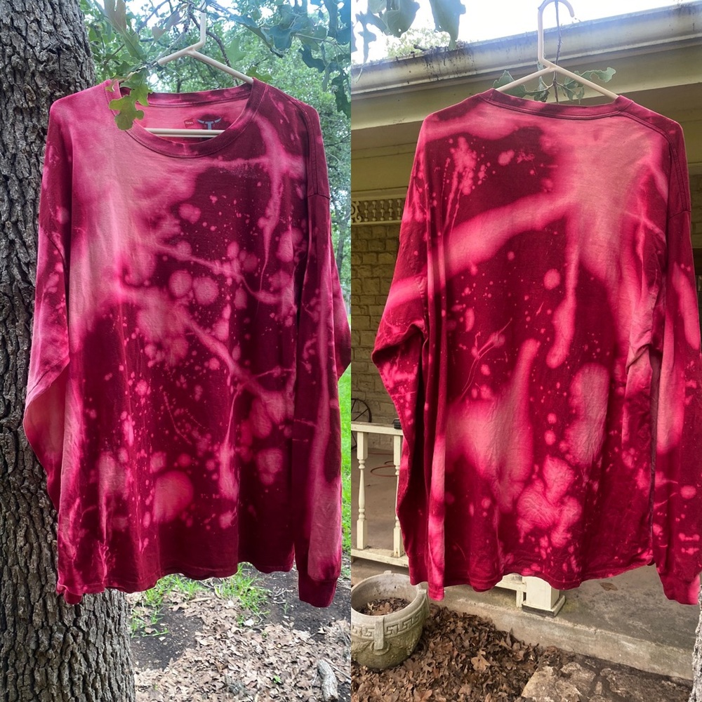 Custom handmade bleached long sleeve tshirt